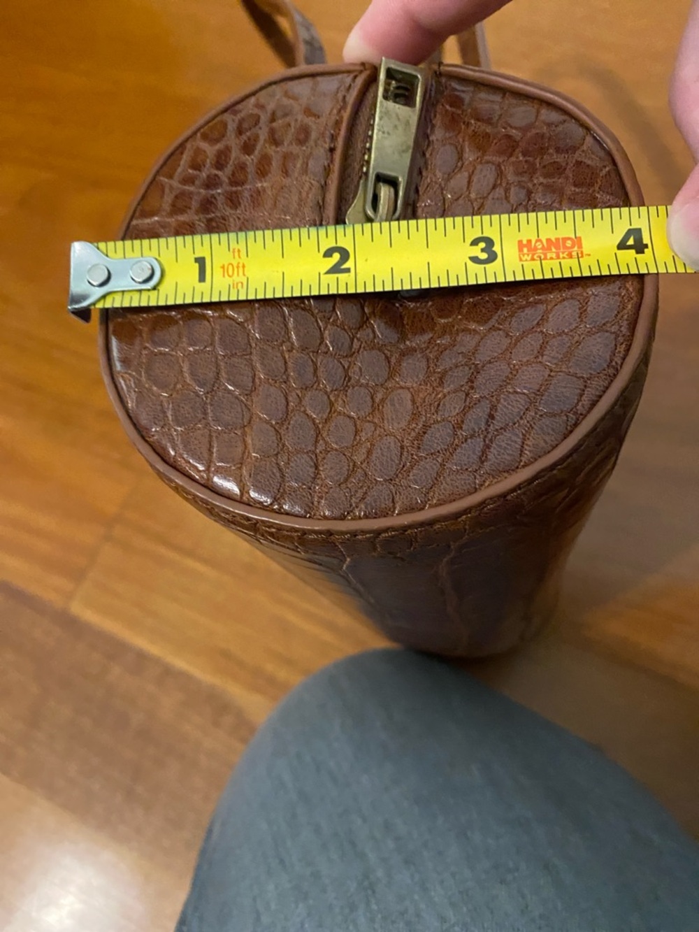 Anthropologie Croc-Embossed Mini Barrel Bag - Picture 9 of 9
